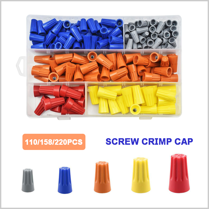 110/158/220 шт. винтовая обжим – обзор и цена Wire Connector Cap